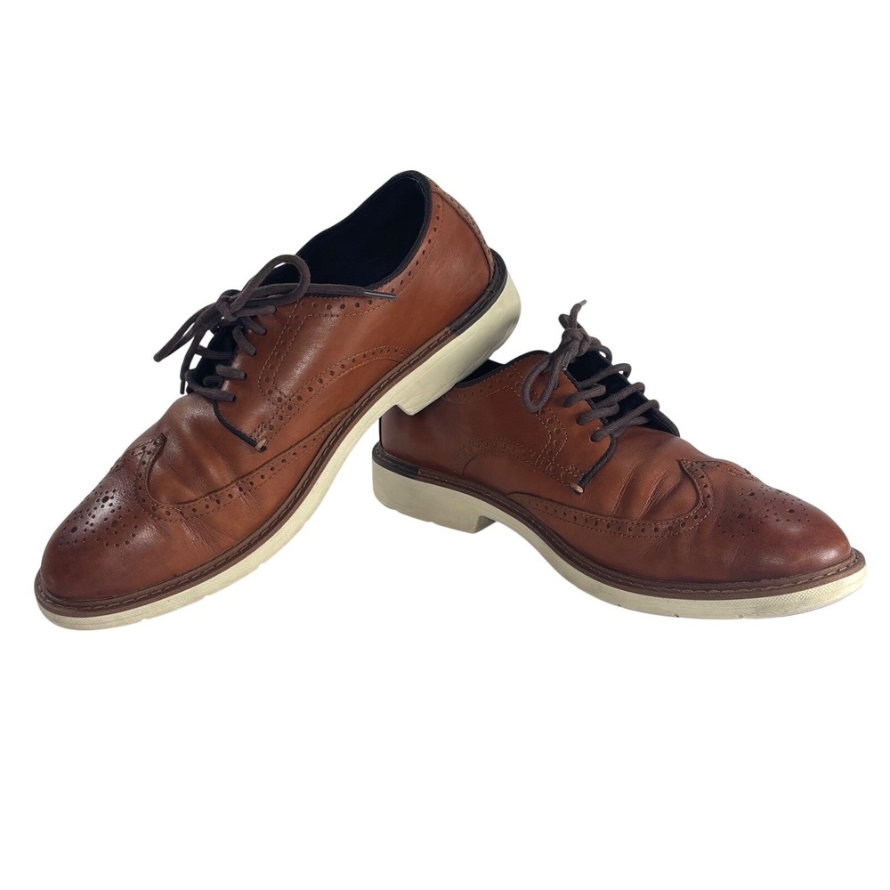 Cole Haan Grand OS Wingtip Oxford Shoes Brown Leather Academia Office Preppy 10